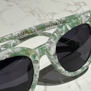 I-SEA x ANTHROPOLOGIE canyon green terrazzo small frame glasses sunglasses